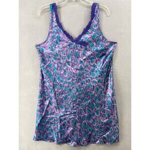 Cabernet‎ by Sleep Sense Nightgown Women's Sz M Lingerie Crochet Trim Floral